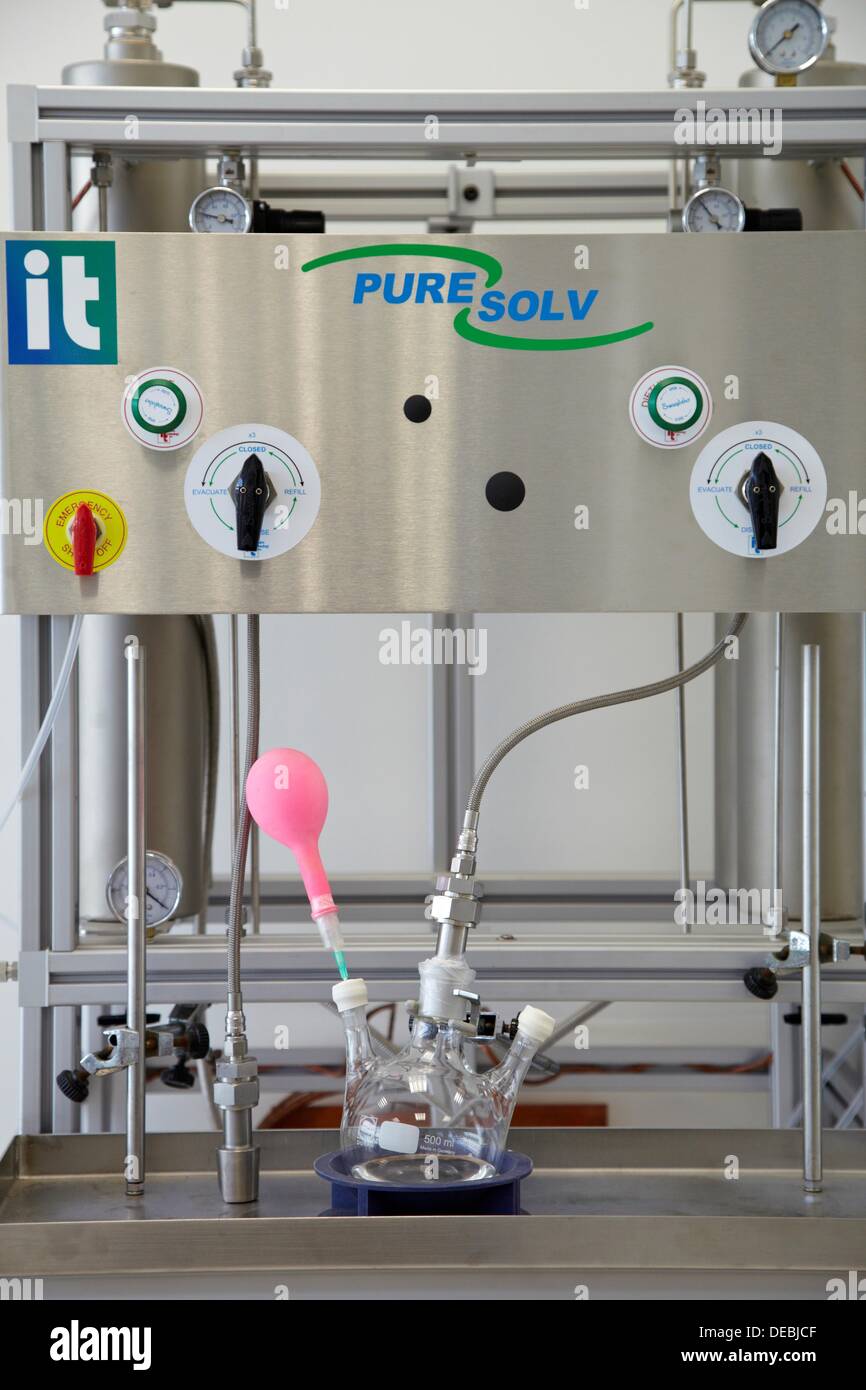 Dry distillation to produce dry solvents, synthesis lab, IkerChem