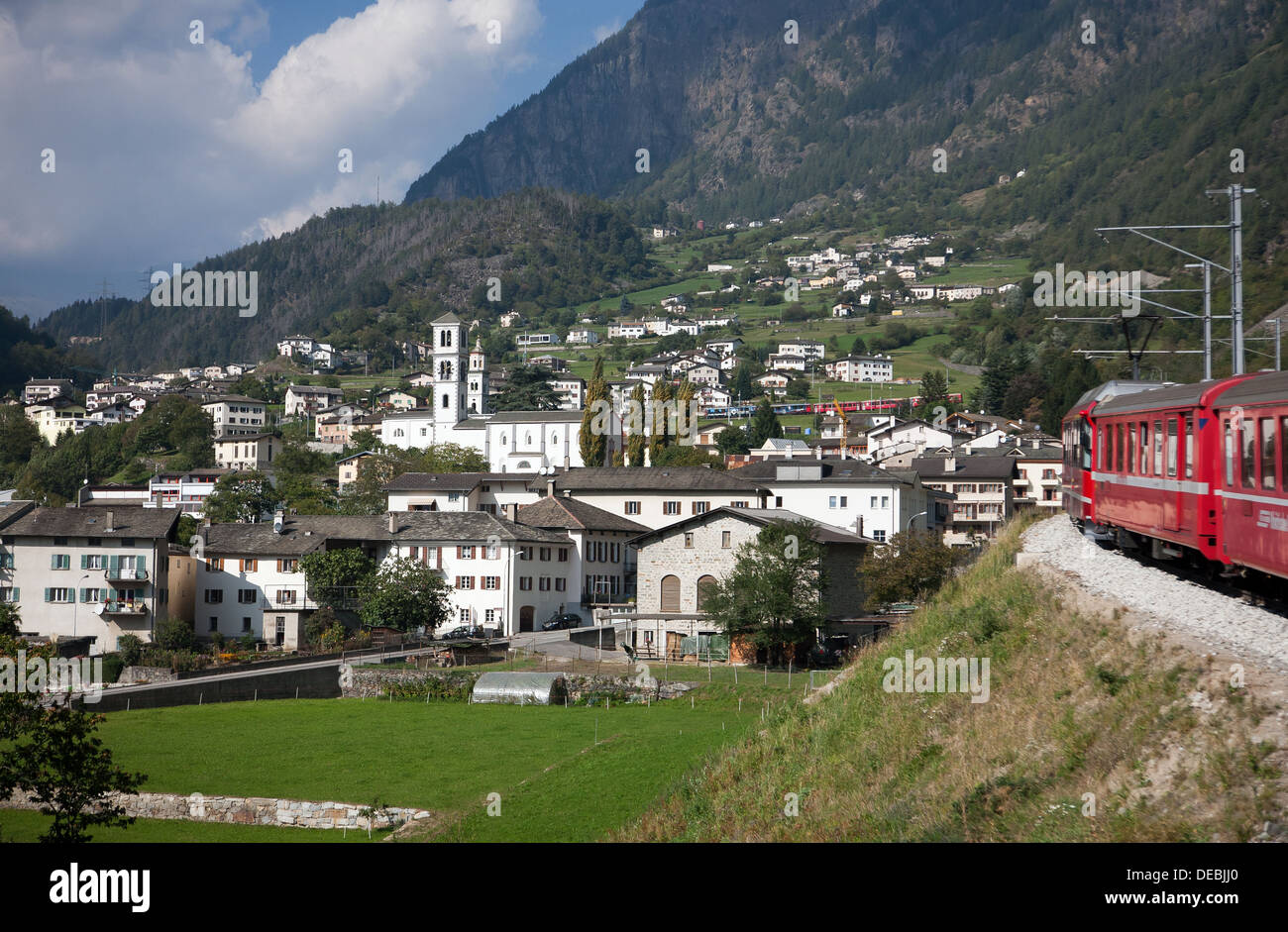 Brusio, Switzerland, view over Brusio Stock Photo Alamy