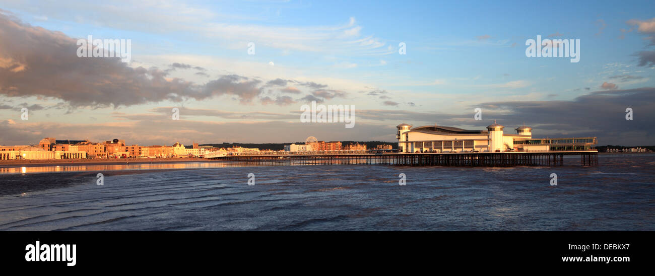 Victorian pier at Weston Super Mare town, Bristol Channel, Somerset County, England, UK Stock Photo