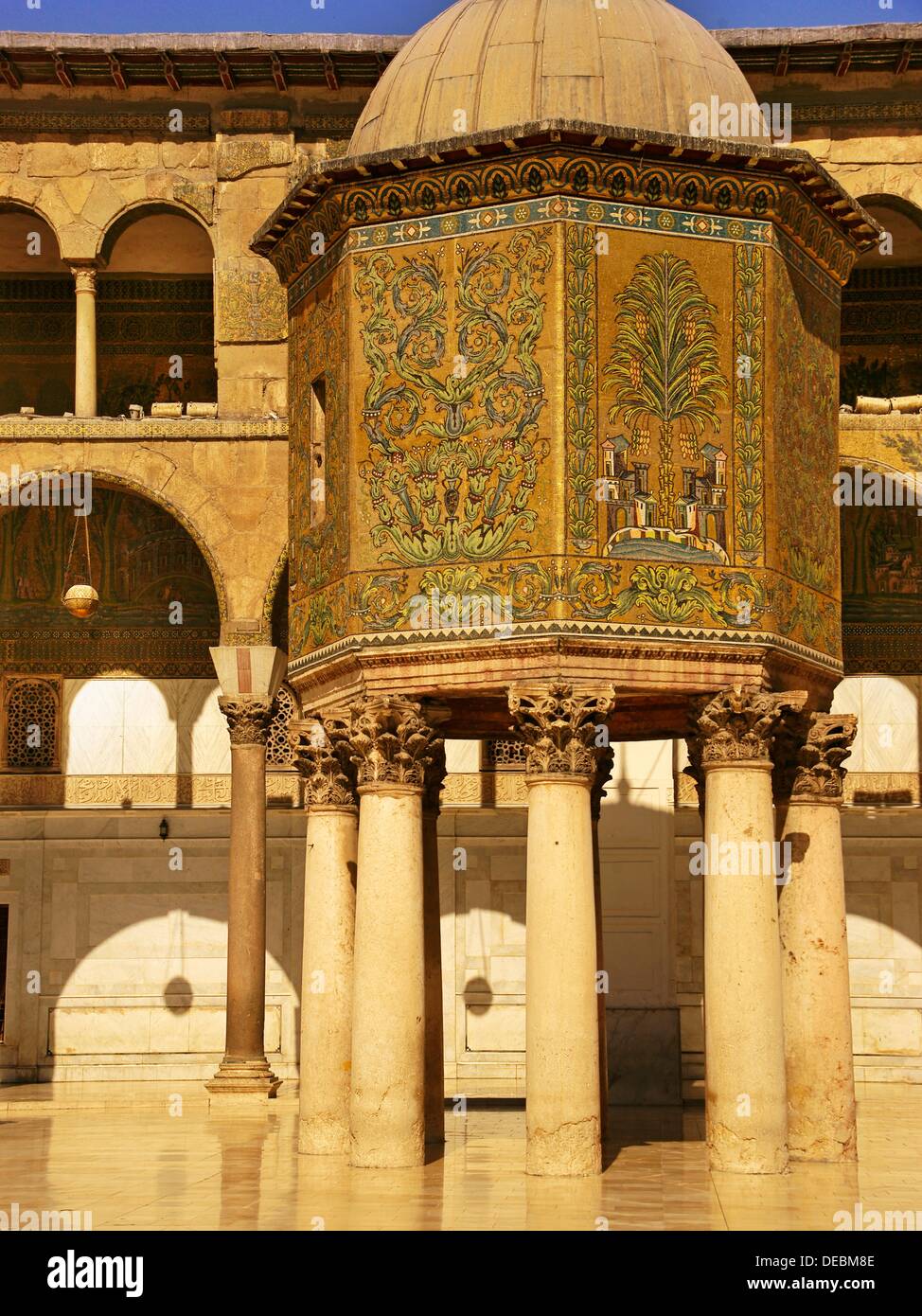 Syria-Damascus-The Umayyad Mosque, also known as the Grand Mosque of Damascus Arabic:    , transl  Gam´ Bani ´Umayyah al-Kabir, Stock Photo