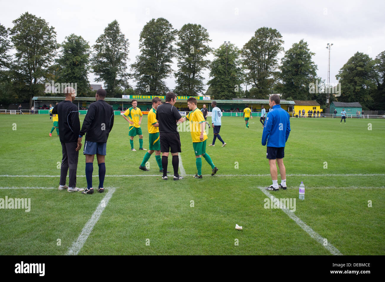 General View taken at Hitchin Town Football Club in North Hertfordshire, UK Stock Photo