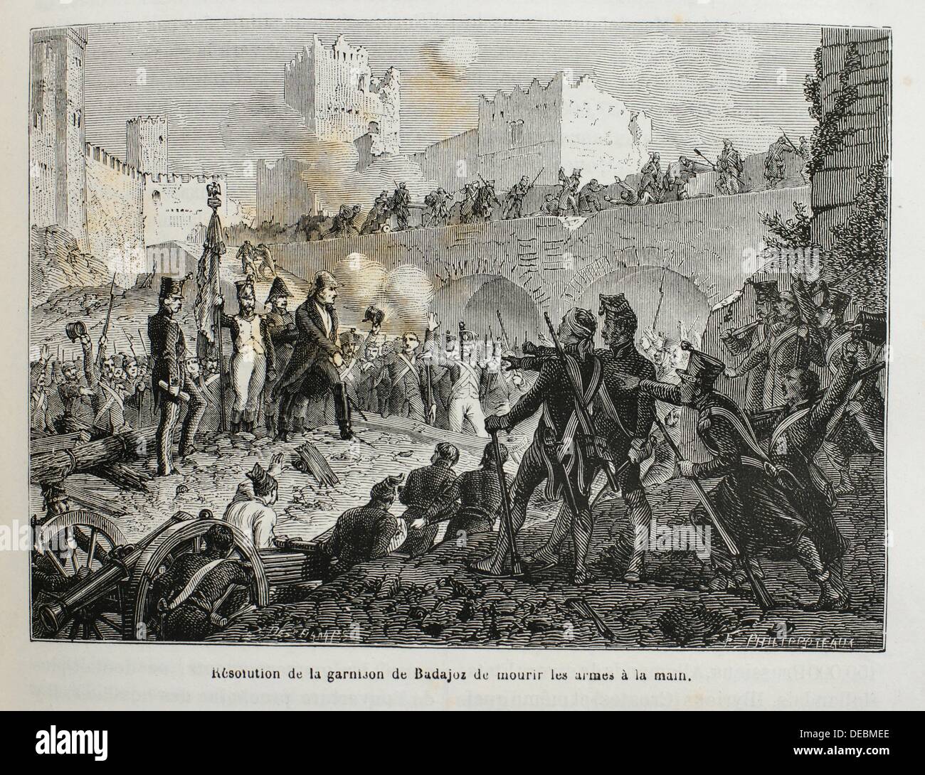 France, Spain-History-19th Century - resolution of the spanish army deciding not to surrender to the Napoleon troops, at Badajoz Stock Photo