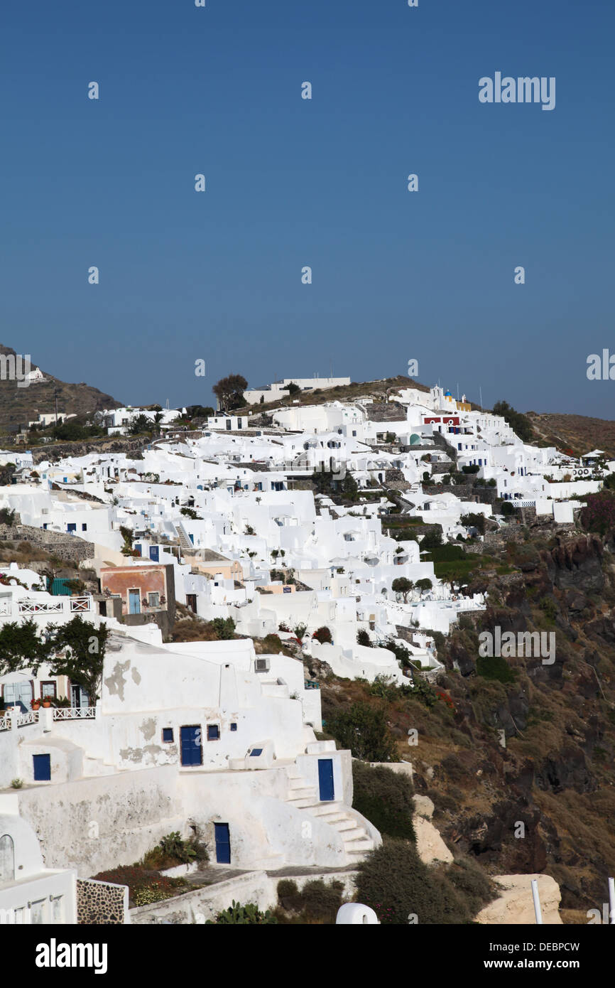 Oia on Santorini island in the Cyclades (Greece) Stock Photo