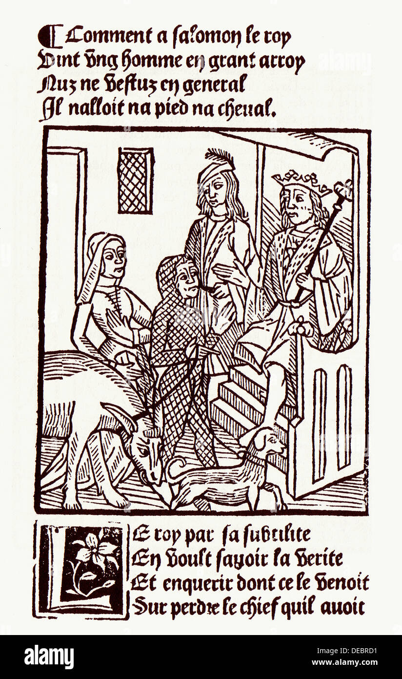 King Solomon´s Justice. ´Book against marriage´. Paris, 1492 Stock Photo -  Alamy