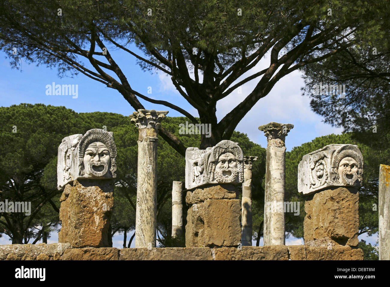 Italy. Rome. Ostia Antica. Roman theatre. Figures. Stock Photo