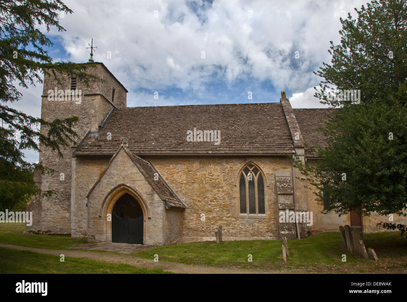 St Michael and St Martin Church, Eastleach Turville, Gloucestershire, England Stock Photo