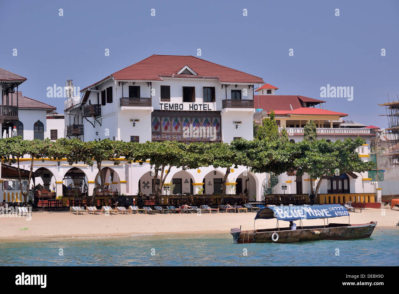 Tembo Hotel in the historic town centre, UNESCO World Cultural Heritage Site, Stone Town, Zanzibar City, Zanzibar, Tanzania Stock Photo