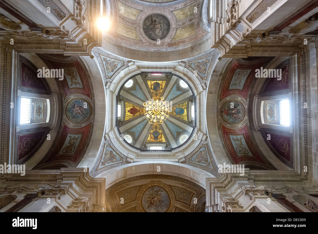 Church ceiling, Bom Jesus do Monte, pilgrimage church of Braga, Braga, Braga District, Portugal Stock Photo