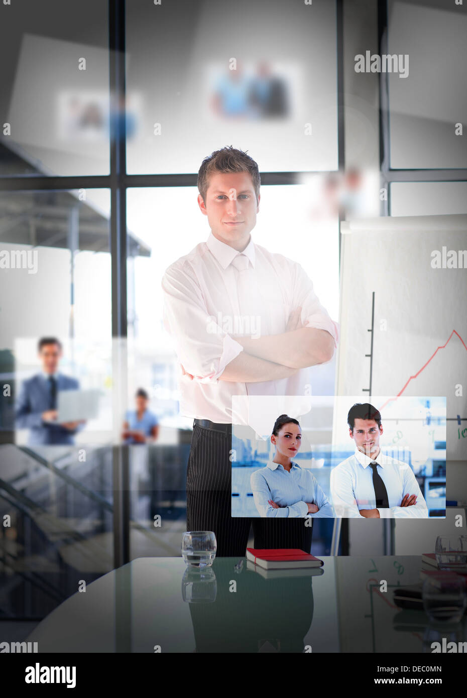 Businessman posing in bright office Stock Photo