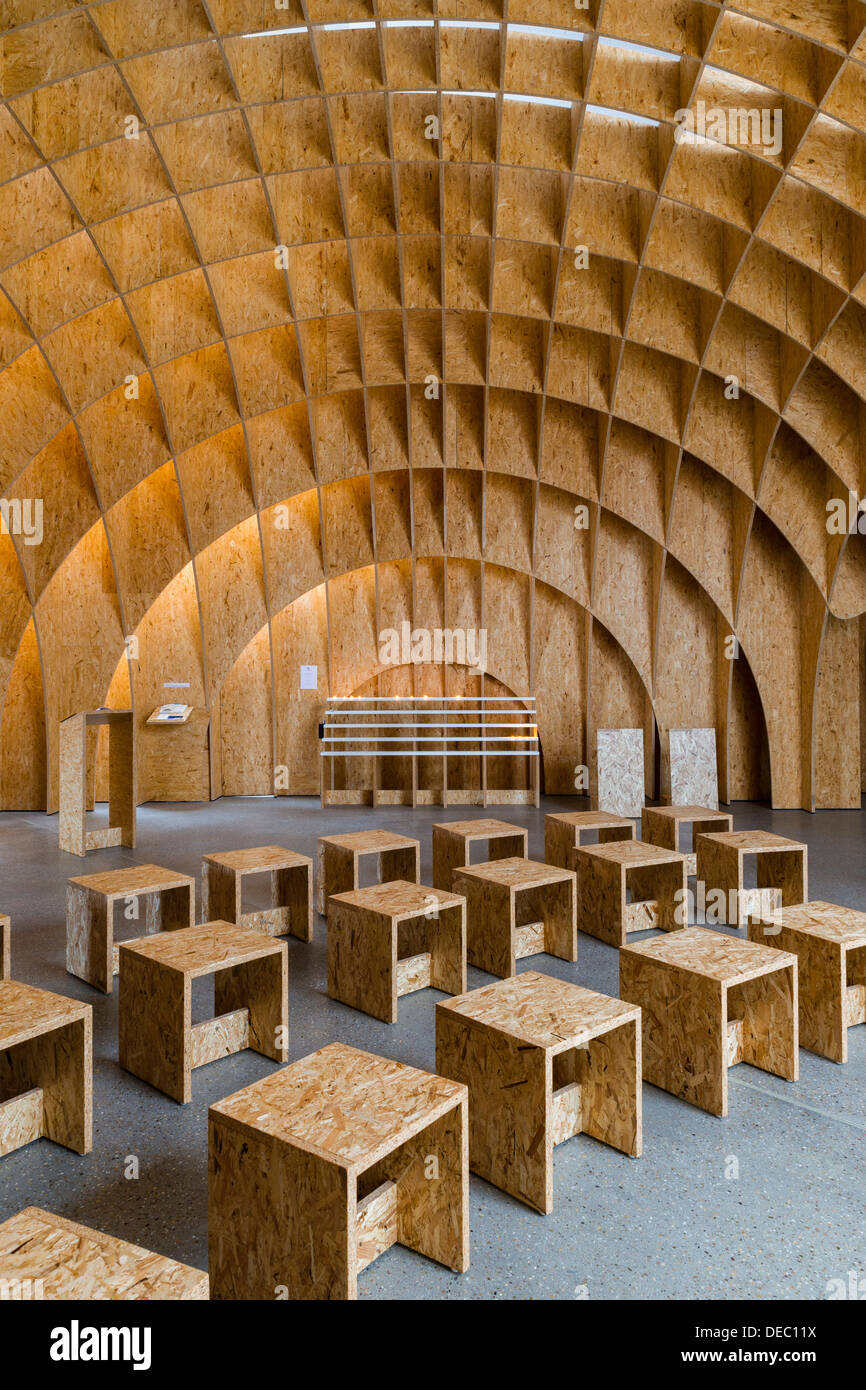 Interior, Motorway Church Siegerland on the A45 motorway, architects Schneider and Schumacher, Wilnsdorf, North Rhine-Westphalia Stock Photo