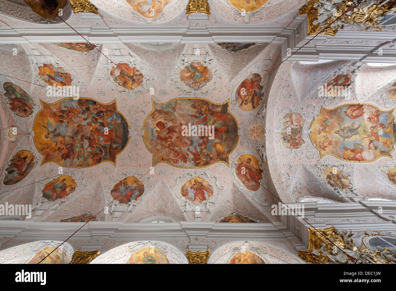 Klagenfurt Cathedral, ceiling frescoes, Klagenfurt, Carinthia, Austria Stock Photo