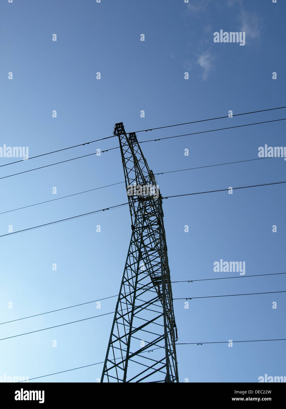 electric power mast with line Stock Photo