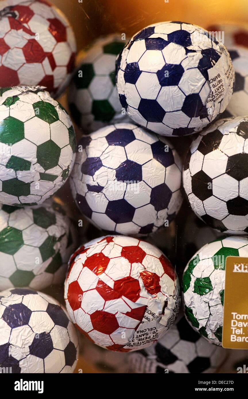 Chocolate soccer balls Stock Photo - Alamy