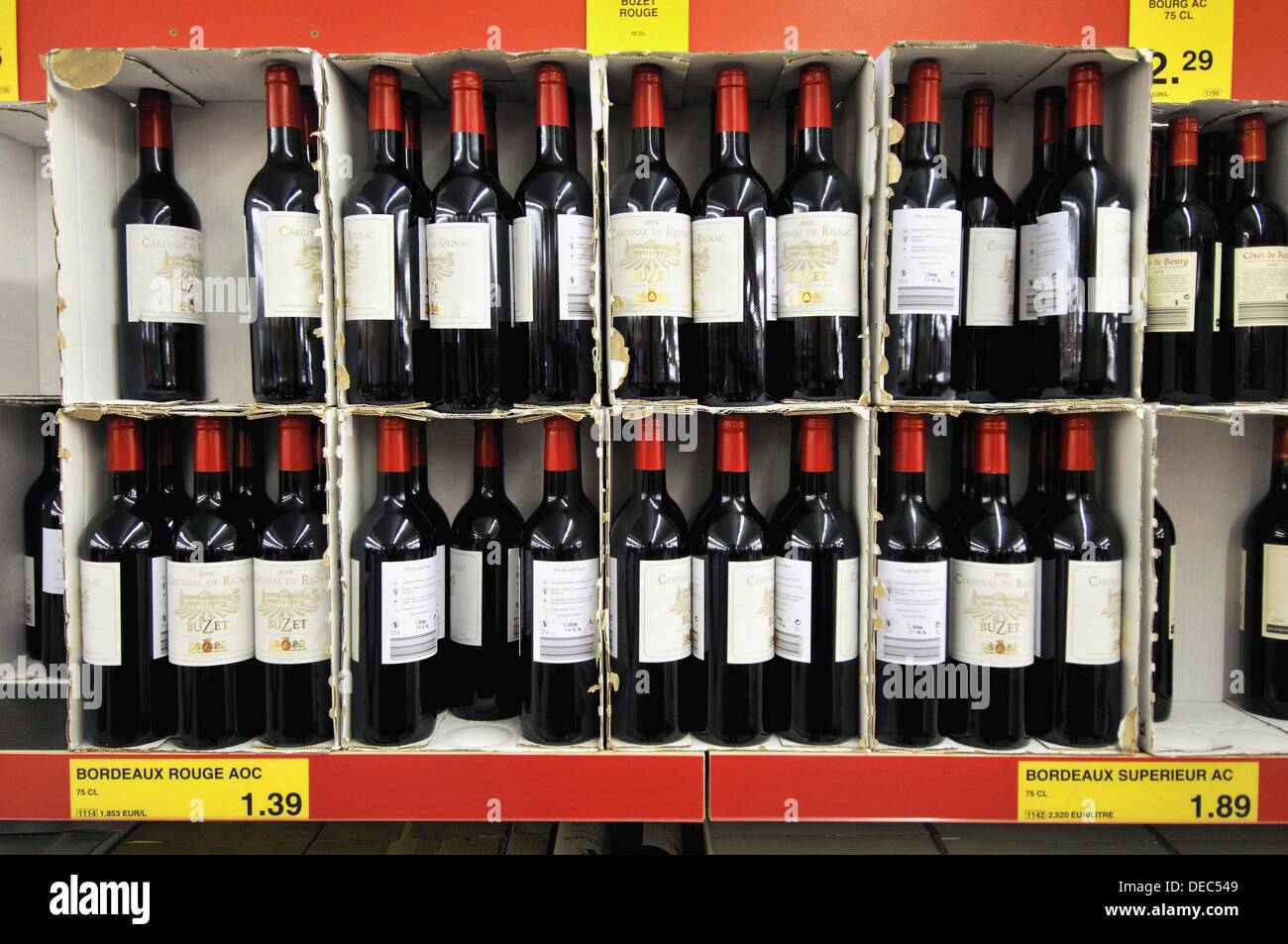 Wines in a supermarket, France Stock Photo Alamy