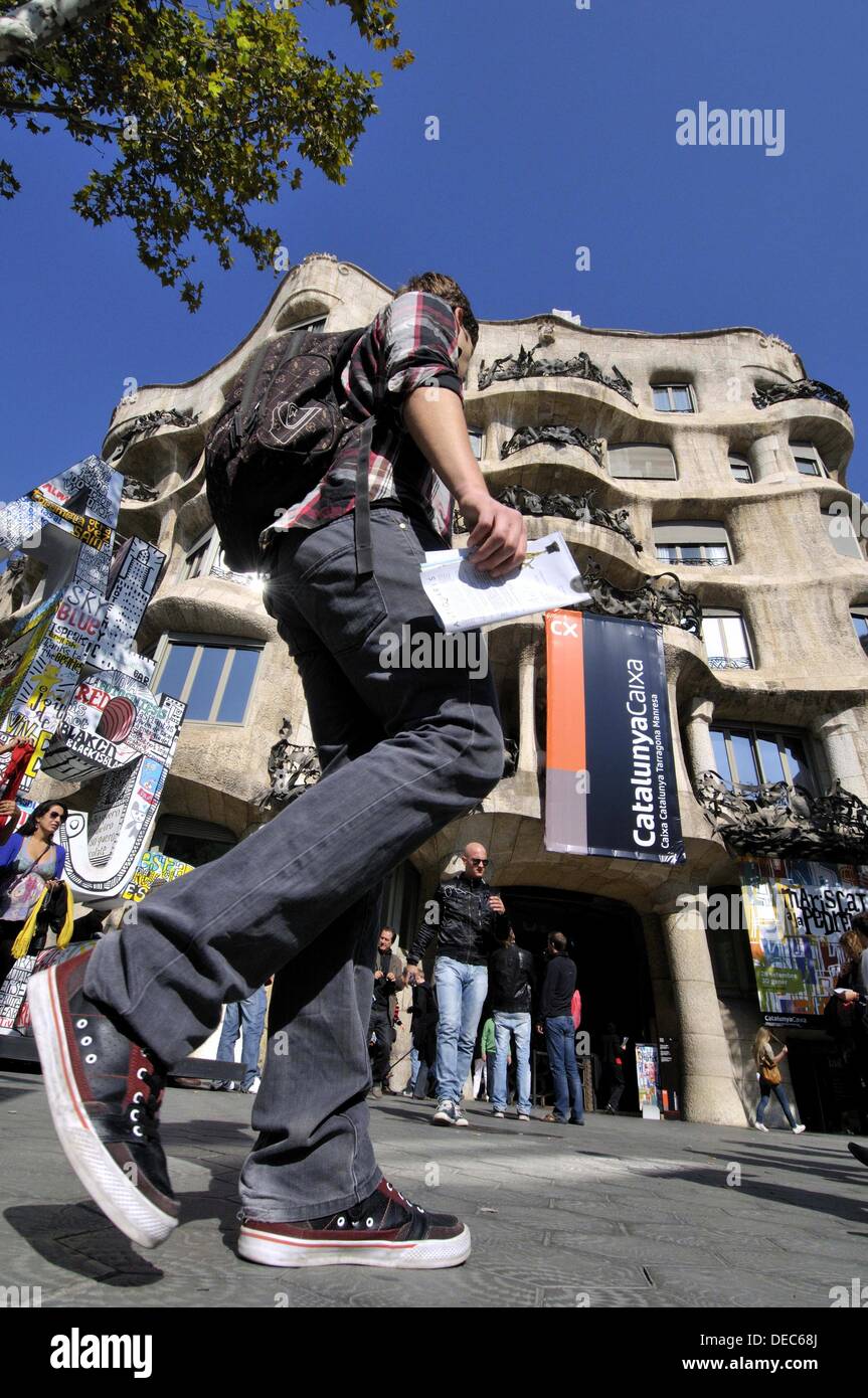 Mila House (aka La Pedrera) by Gaudi, Barcelona, Catalonia, Spain Stock