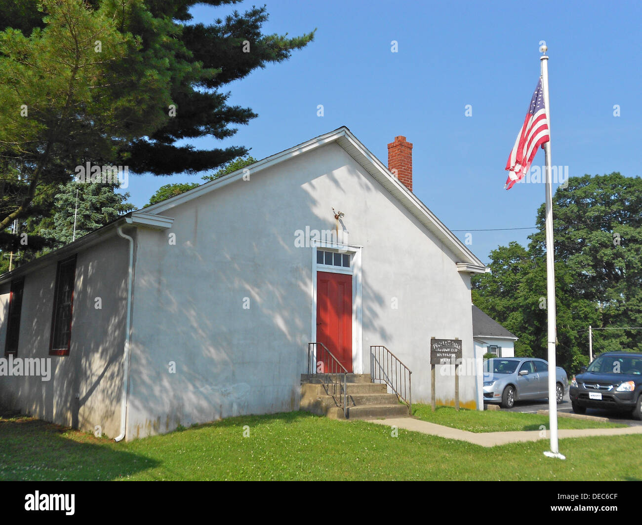 People's Hall in Ercildoun, Pennsylvania, site of abolitionist activity in Chester County, Pennsylvania. Stock Photo