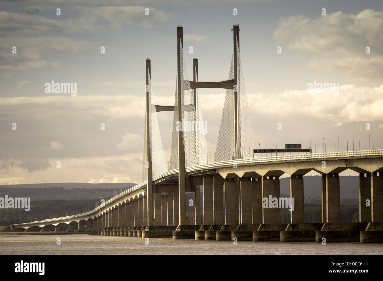 The second Severn crossing linking England and Wales across the Severn estuary. Stock Photo
