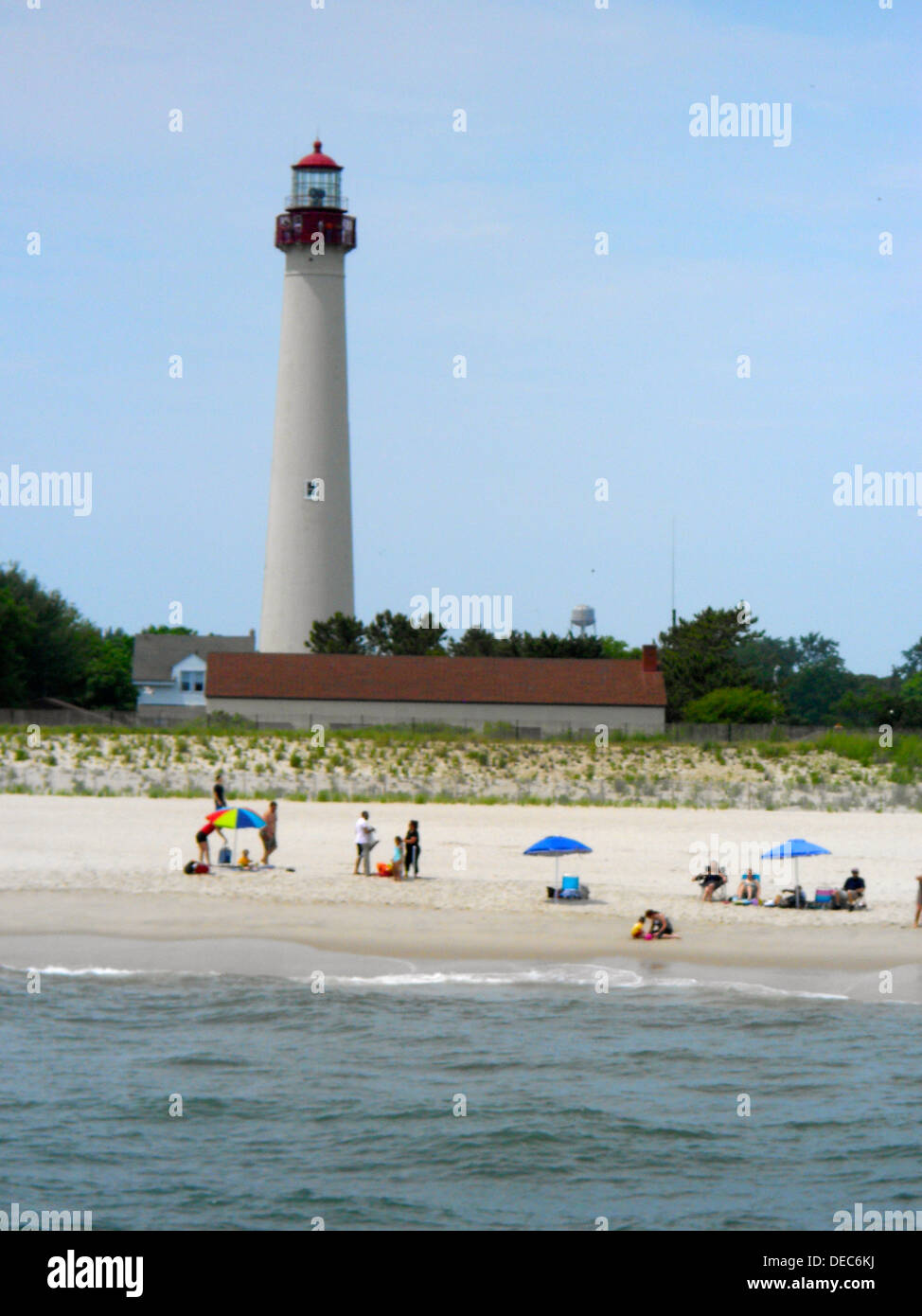 Cape May Light on the NRHP in Cape May Point, New Jersey, as viewed from the sea Stock Photo