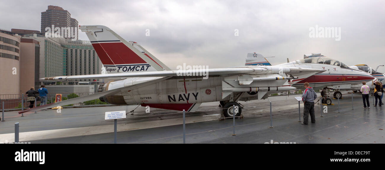 Grumman F-14 Tomcat at the Intrepid Sea, Air & Space Museum Stock Photo