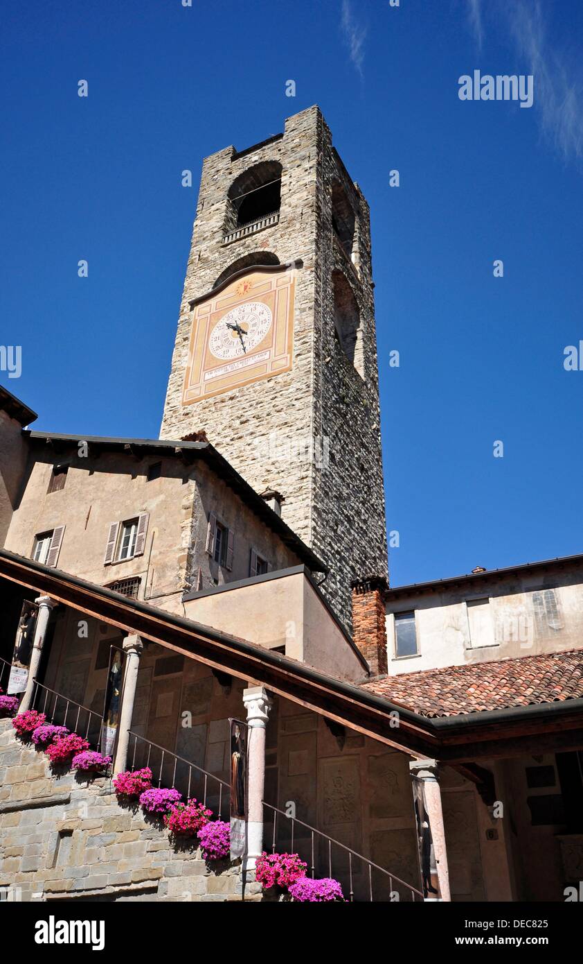 Italy, Bergamo Old Square Stock Photo