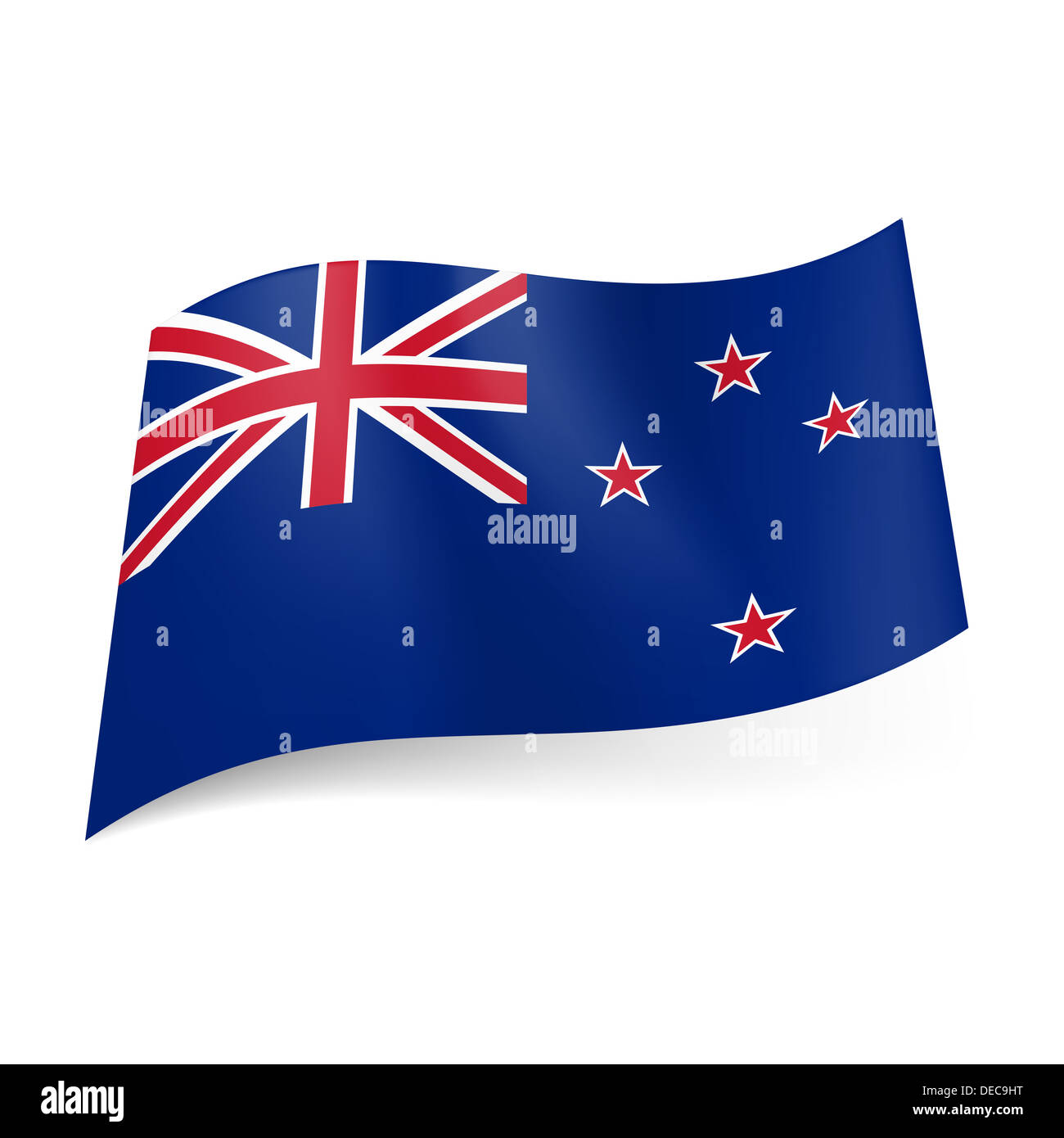 National flag of New Zealand: Union Jack and four red stars on blue  background Stock Photo - Alamy