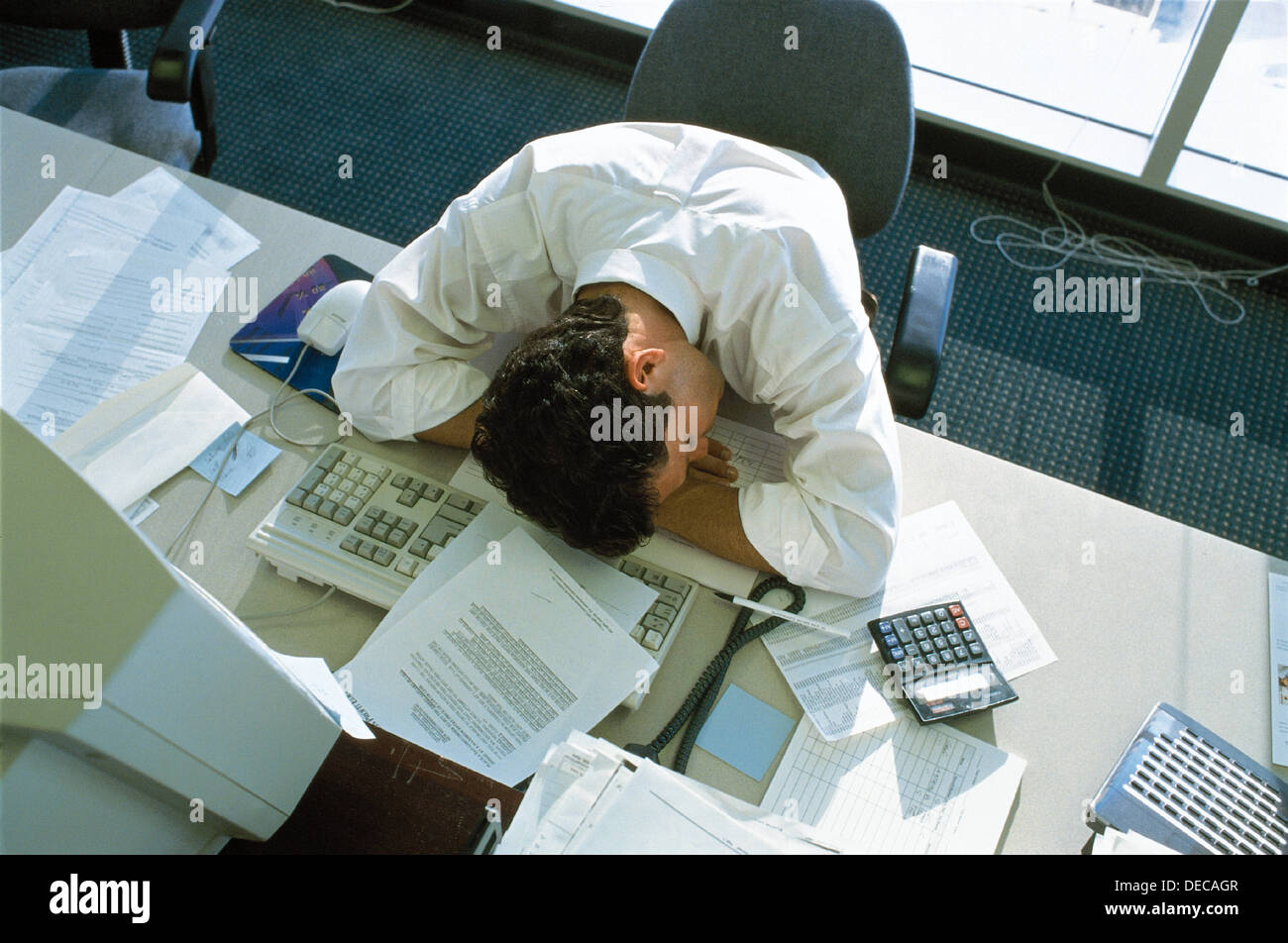 Man Asleep At His Desk Stock Photo 60508023 Alamy