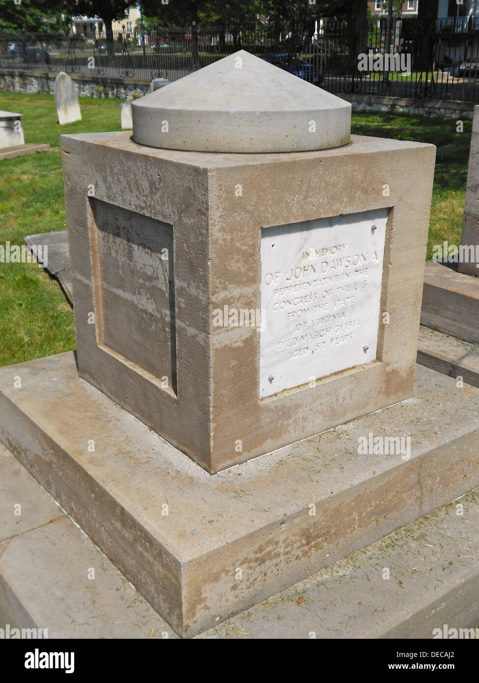 Latrobe Cenotaph in Congressional Cemetery, Washington, DC for John Dawson Stock Photo