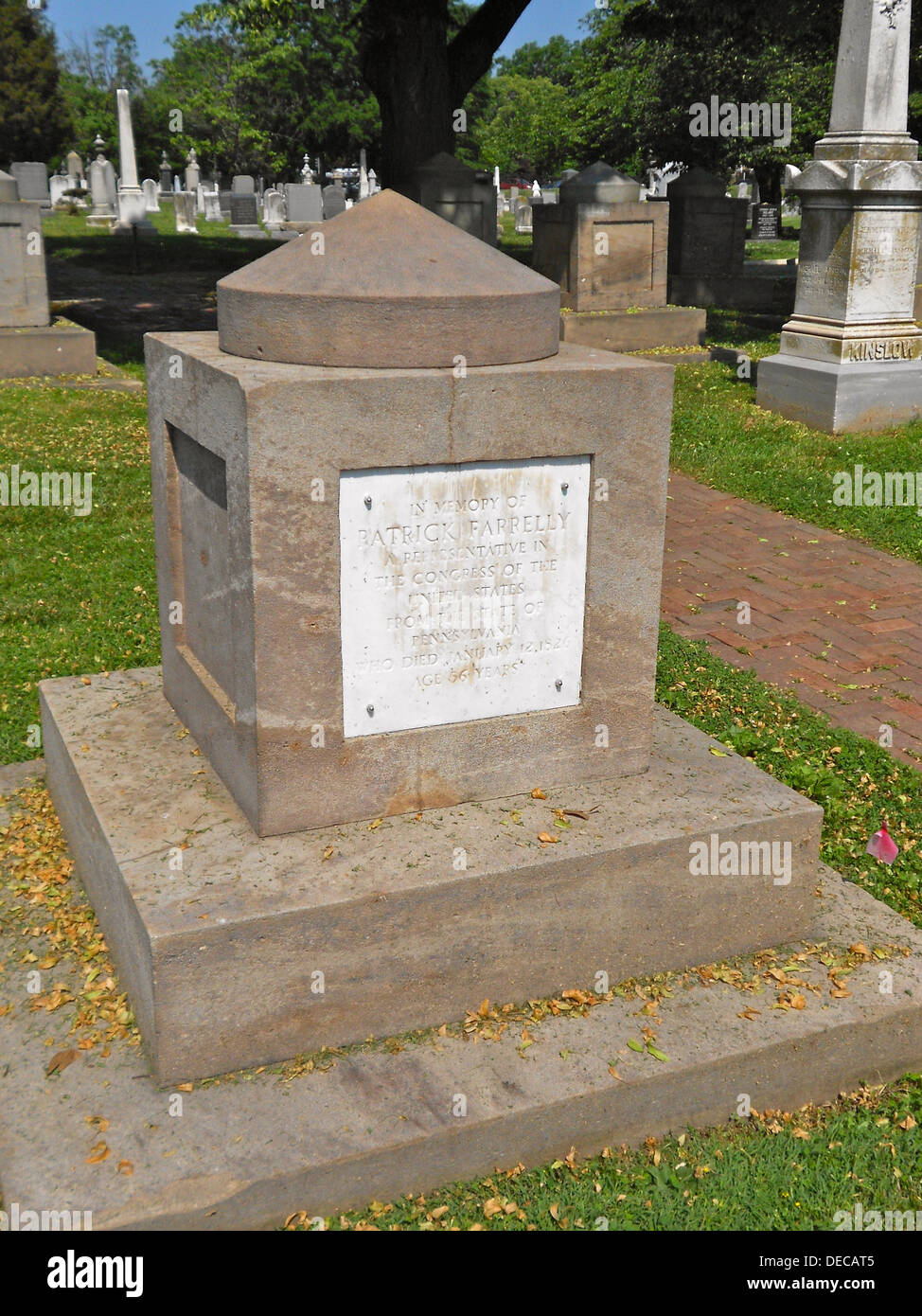 Latrobe Cenotaph in Congressional Cemetery, Washington, DC for Patrick Farrelly Stock Photo