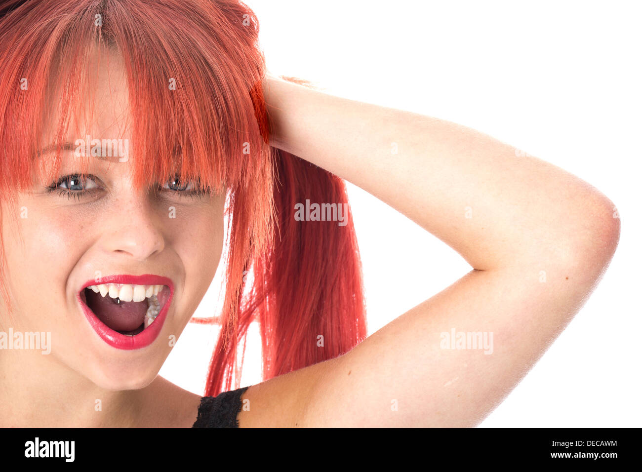 Model Released. Attractive Young Woman Laughing Stock Photo