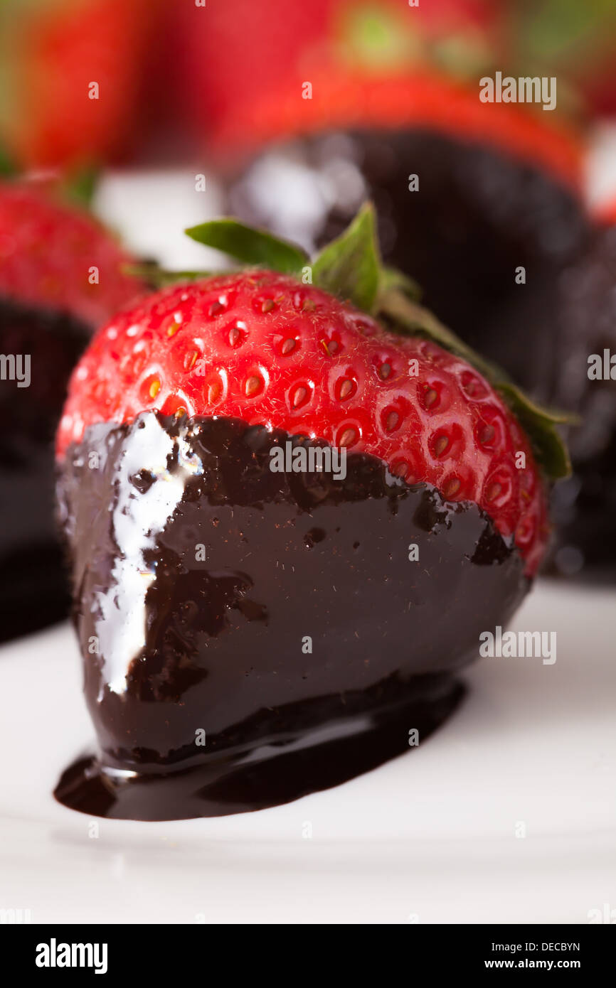 strawberries in chocolate Stock Photo Alamy