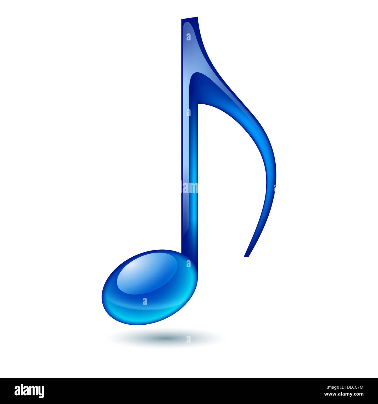 Blue music note isolated on white background Stock Photo - Alamy