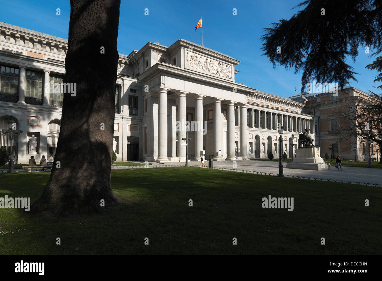 Madrid, Spain, Diego Velazquez statue in front of the Museo del Prado Stock Photo