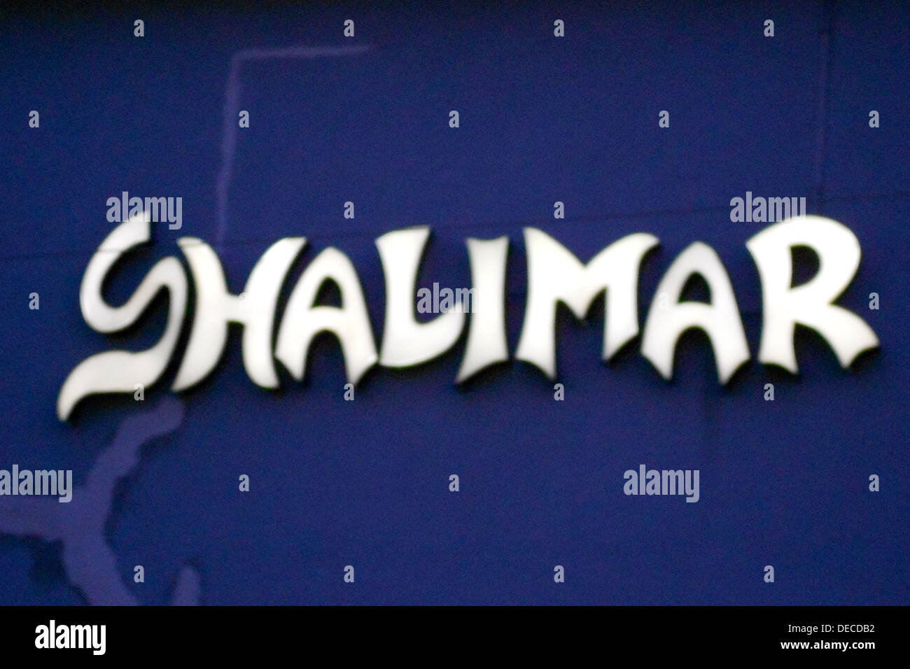 Shalimar Motel neon sign  in the Dop Wop historic district in the Wildwoods, New Jersey. Stock Photo