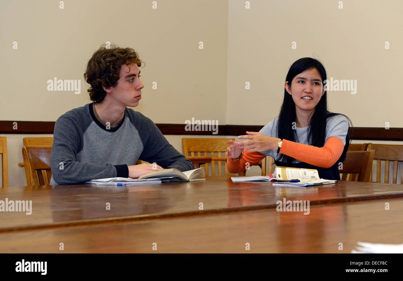 Yale University undergraduates at an English Shakespeare class in Yale Summer School. Stock Photo