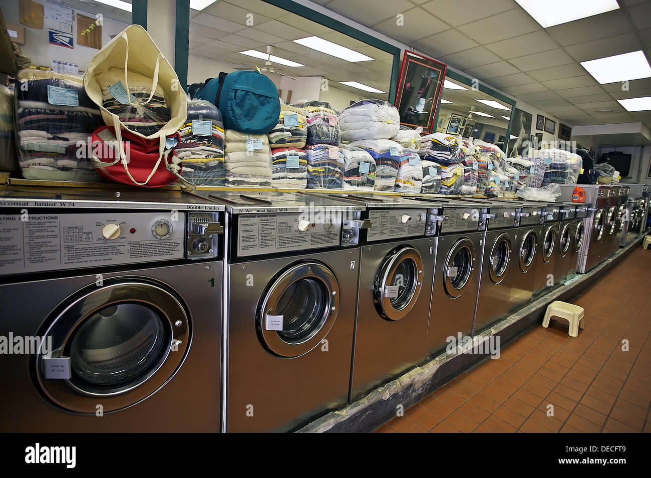 Laundry, Bedford Avenue. Williamsburg, Brooklyn, New York, USA Stock
