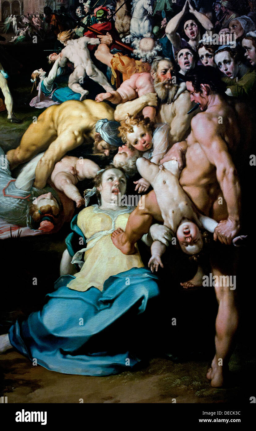 The massacre of the innocents at Bethlehem 1591 Cornelis Cornelisz van Haarlem 1562 - 1638  Dutch Netherlands Stock Photo
