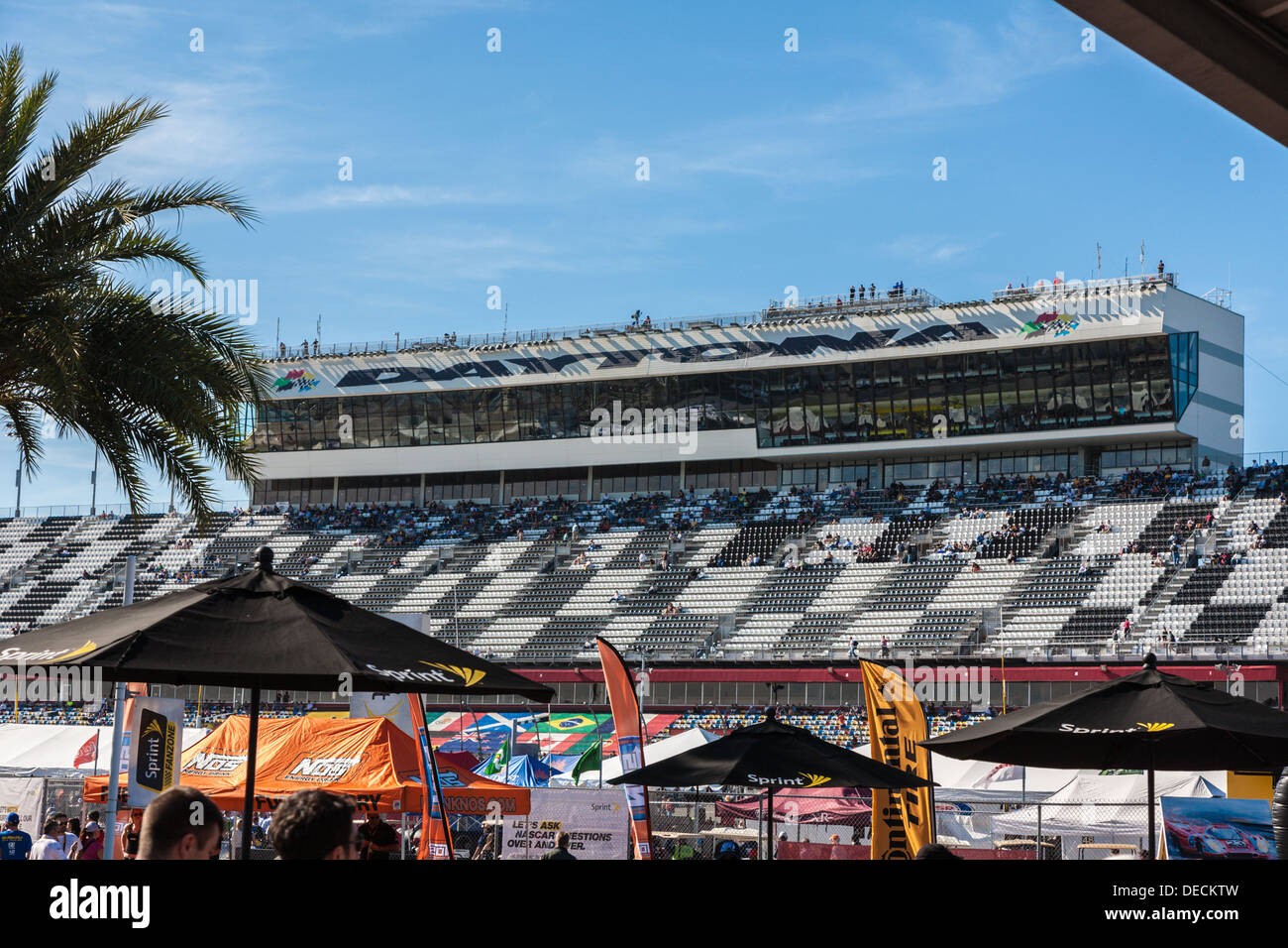 Grandstands at Daytona International Speedway during the 2012 Rolex 24 at Daytona, Florida Stock Photo