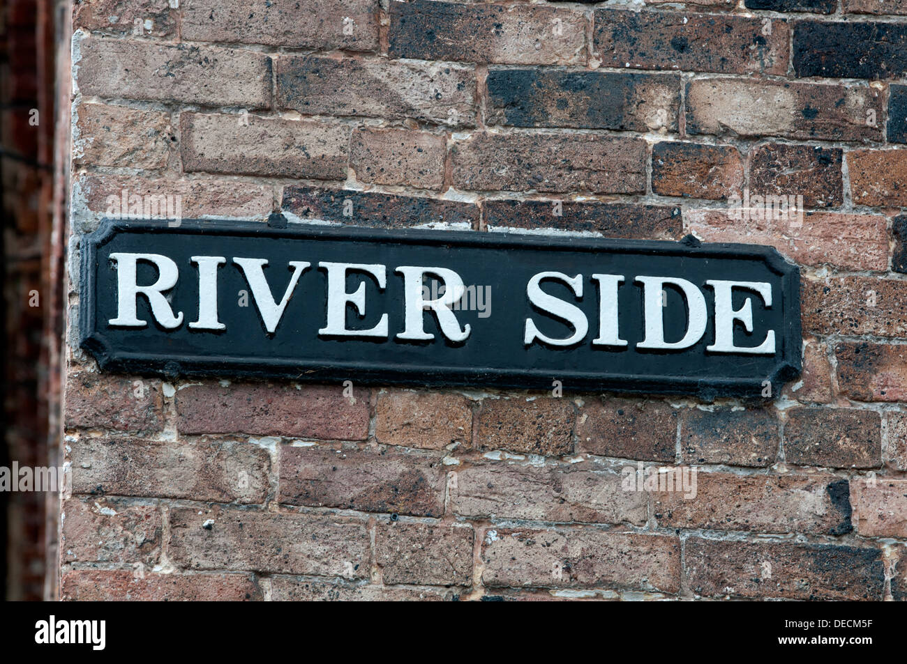 River Side street sign, Bridgnorth, Shropshire, England, UK Stock Photo