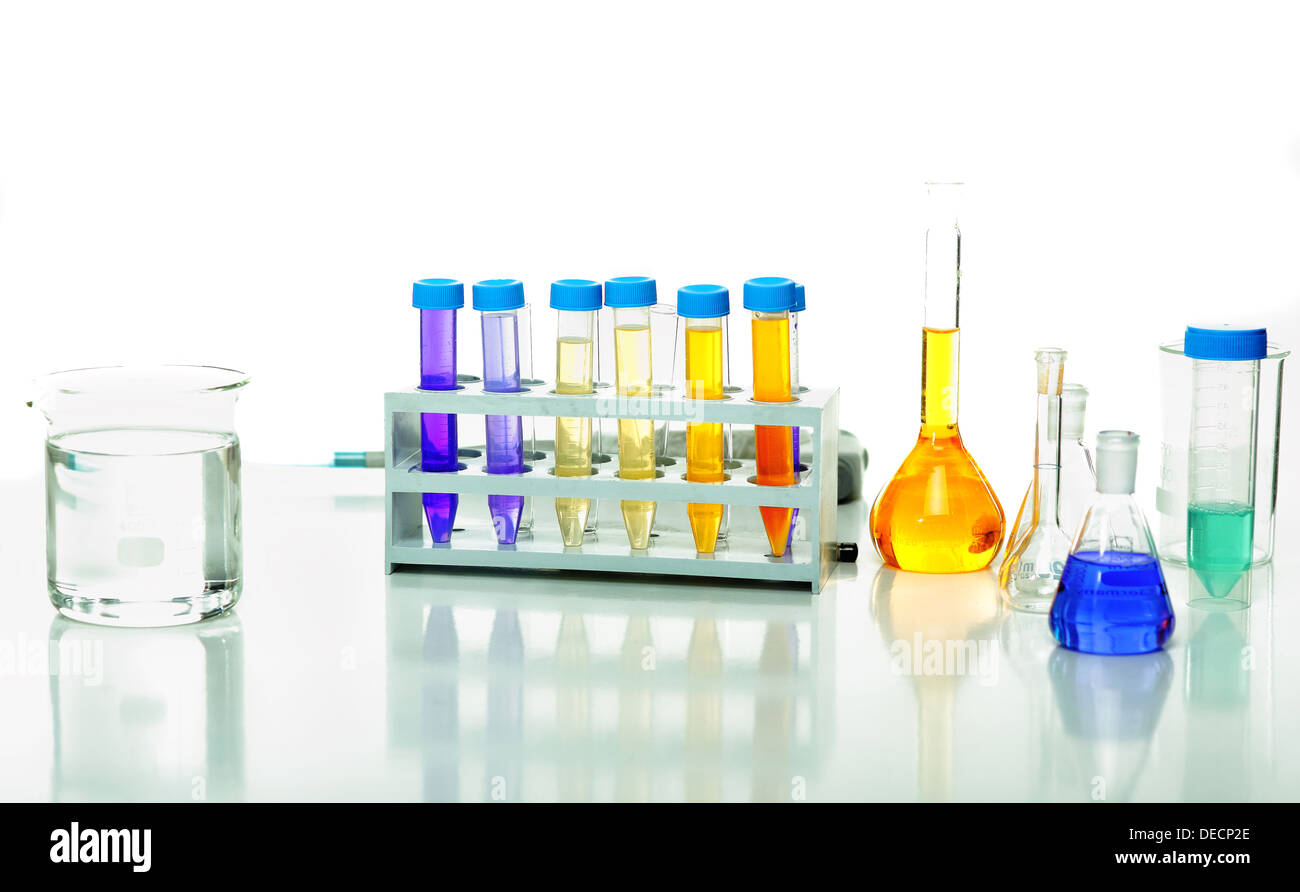 closeup image of Laboratory glassware Stock Photo