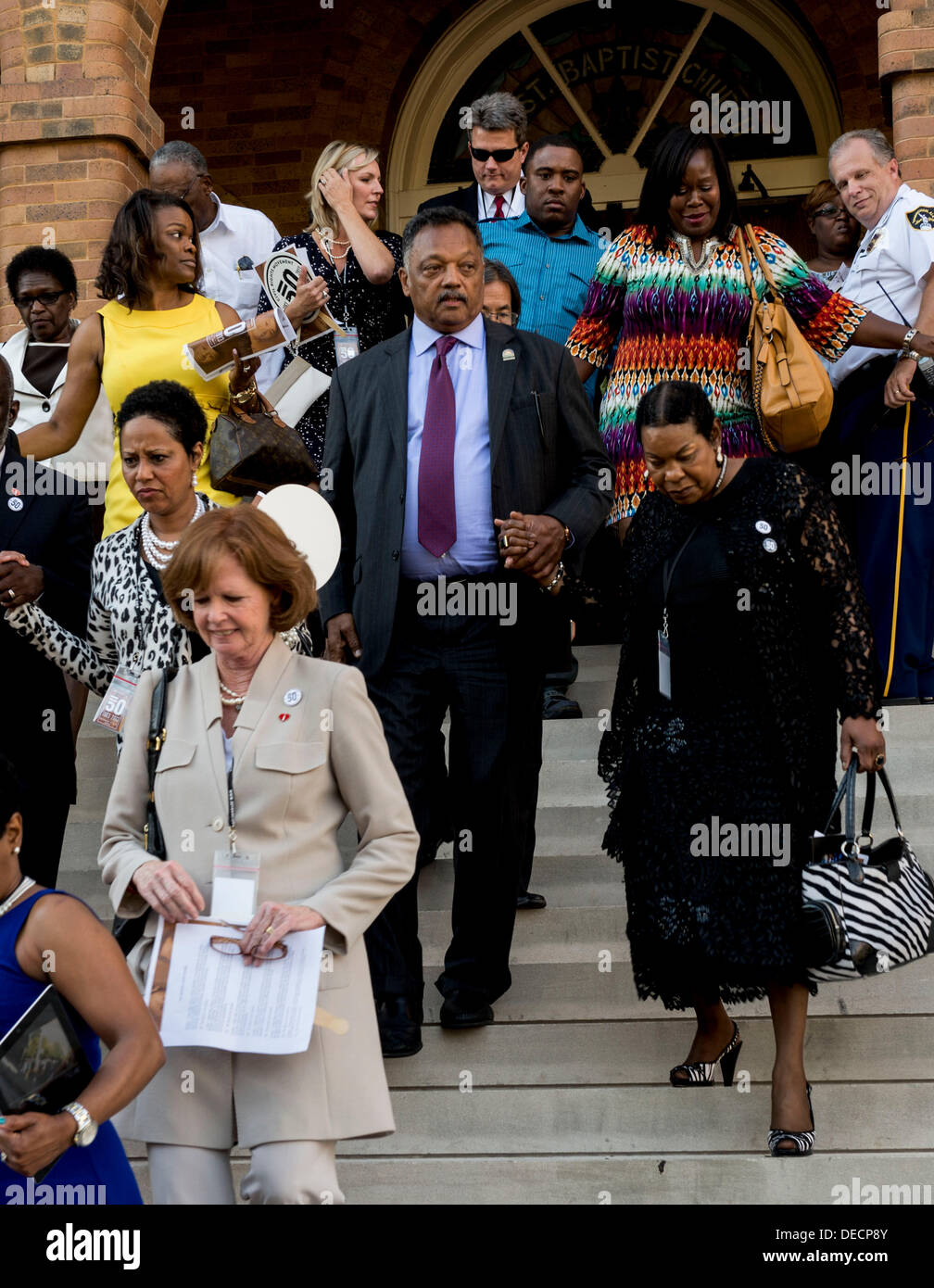 Birmingham, Alabama, USA. 15th Sep, 2013. The REV. JESSE JACKSON leaves the16th St. Baptist Church after the official commemoration of the 50th anniversary of the bombing that killed the four little girls. © Brian Cahn/ZUMAPRESS.com/Alamy Live News Stock Photo