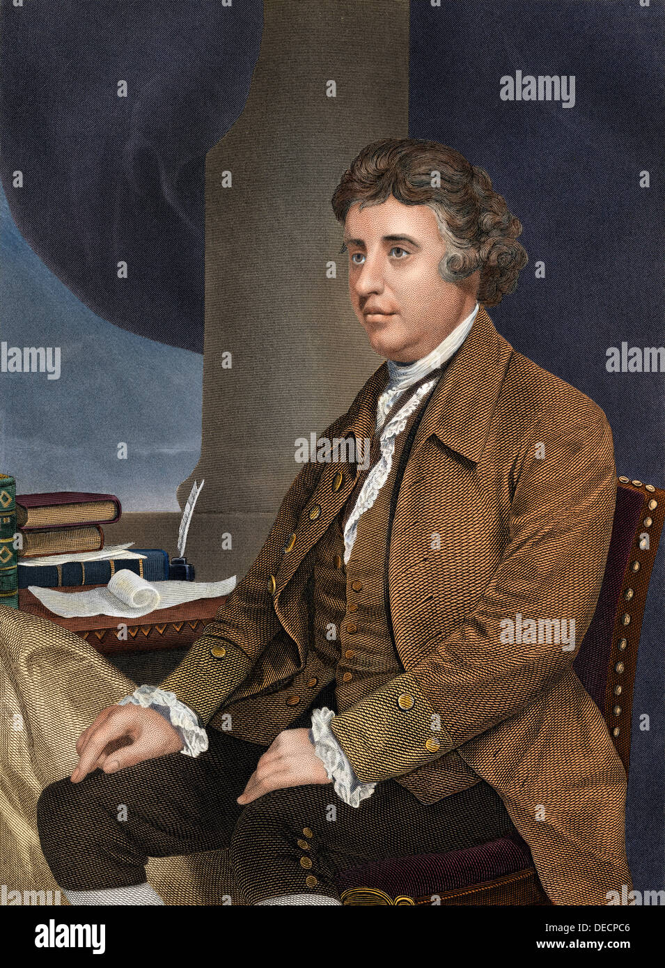 Edmund Burke. Digitally colored woodcut Stock Photo