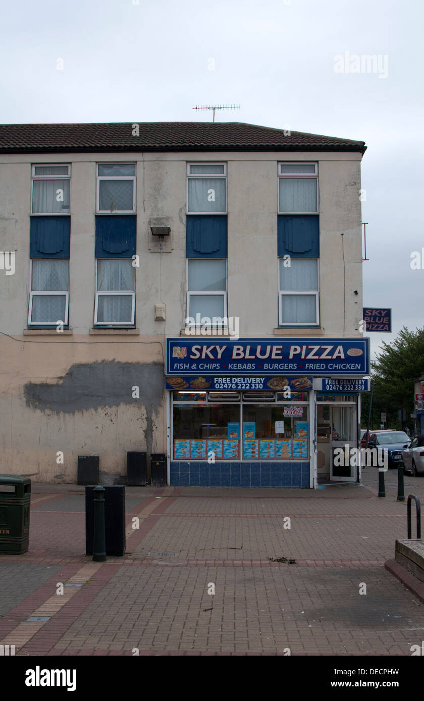Sky Blue Pizza shop, Hillfields, Coventry, UK Stock Photo