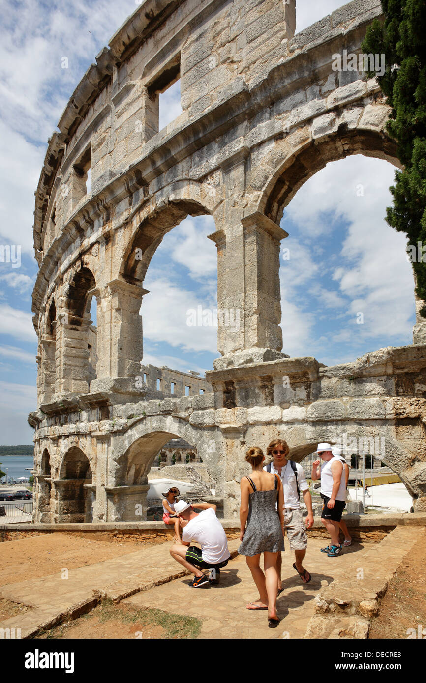 Pola, Croatia, Detail in the amphitheater in Pula Stock Photo