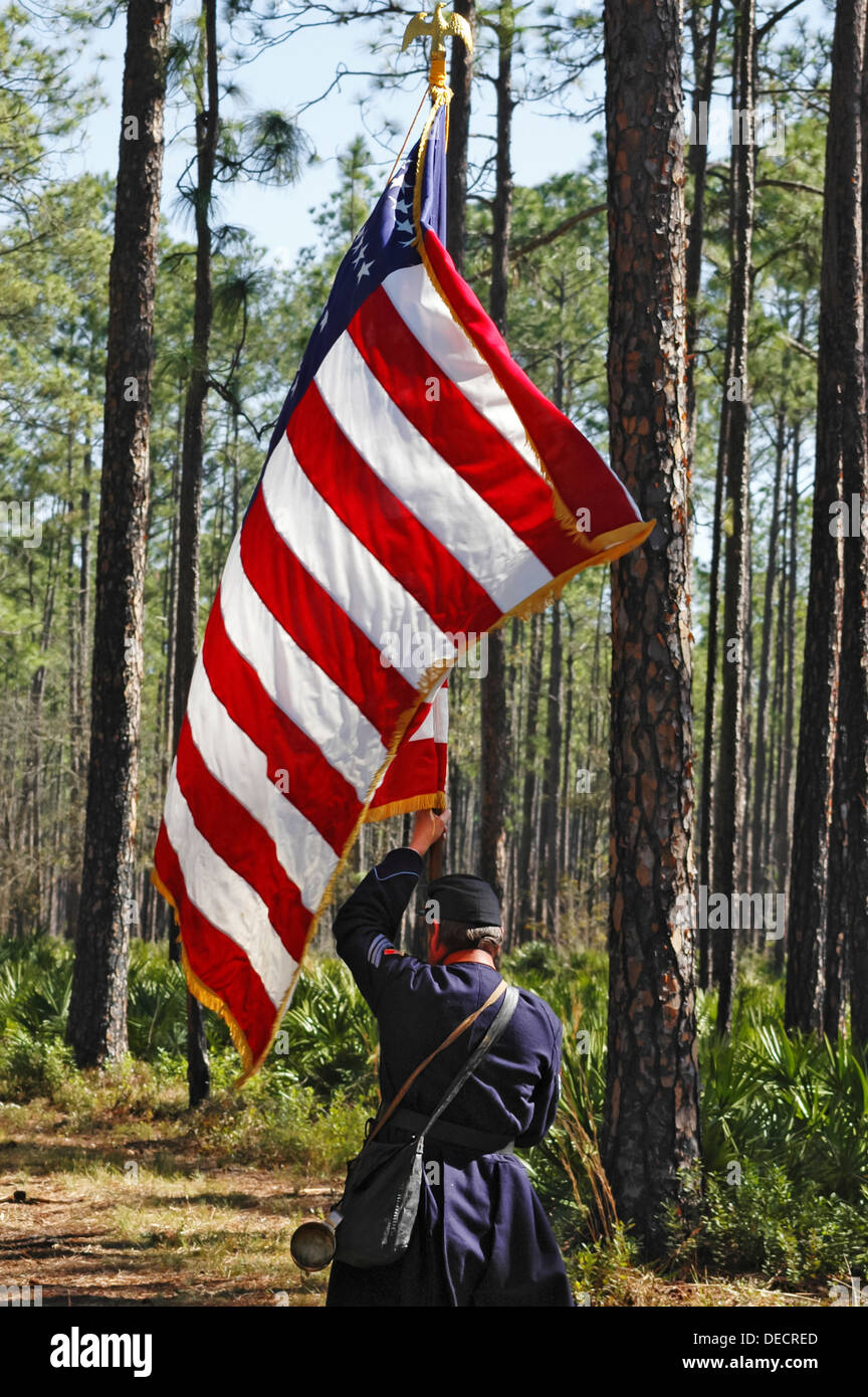 Olustee Battlefield Historic State Park commemorates the site of Florida's largest Civil War battle on February 20, 1864. Stock Photo
