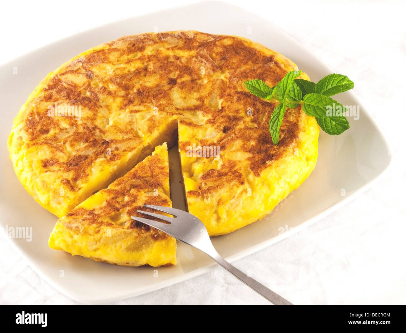 Spanish omelette made with eggs and potatoes Stock Photo Alamy