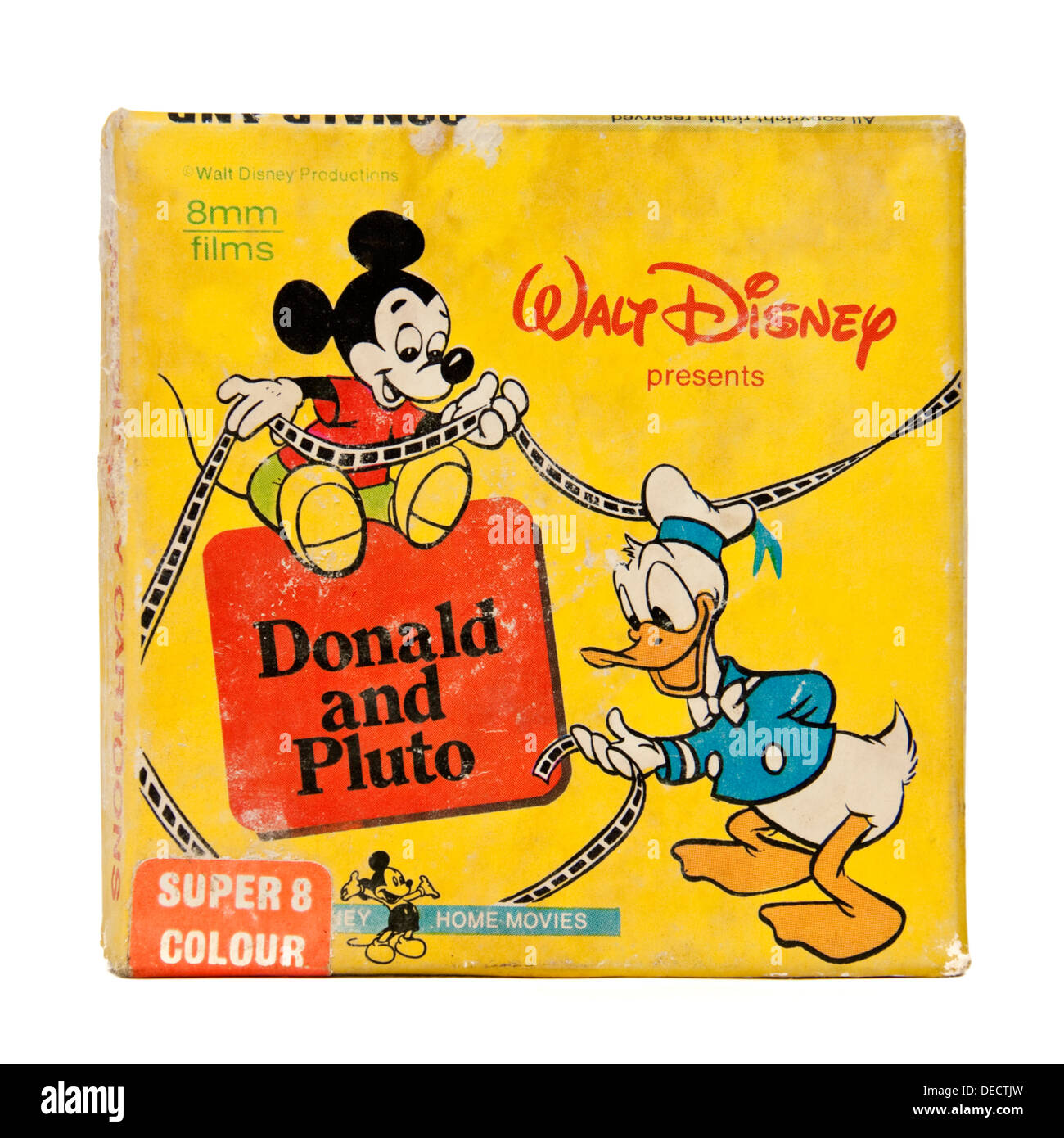 Vintage 1970's Walt Disney 'Donald and Pluto' Super-8 home movie film reel Stock Photo