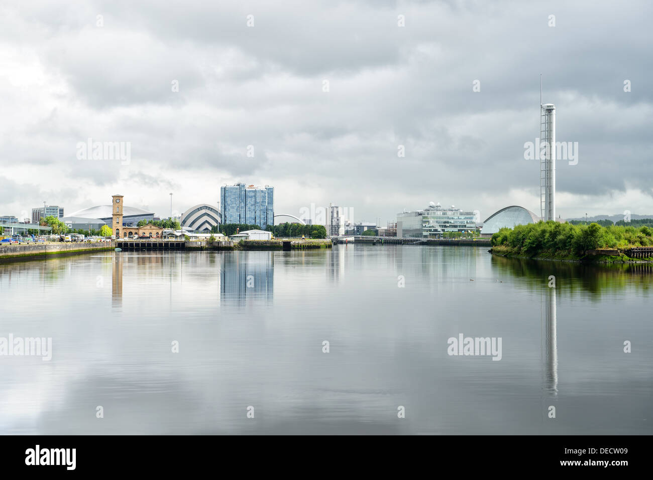 Clyde River view, Glasgow, Scotland, UK Stock Photo