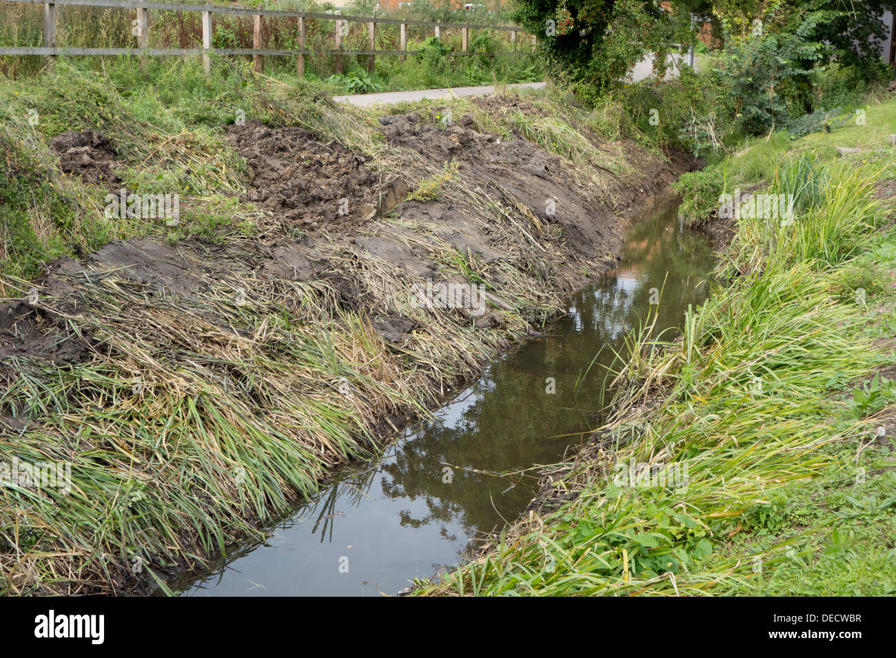 A newly-cleared flood drainage drainage ditch Stock Photo - Alamy