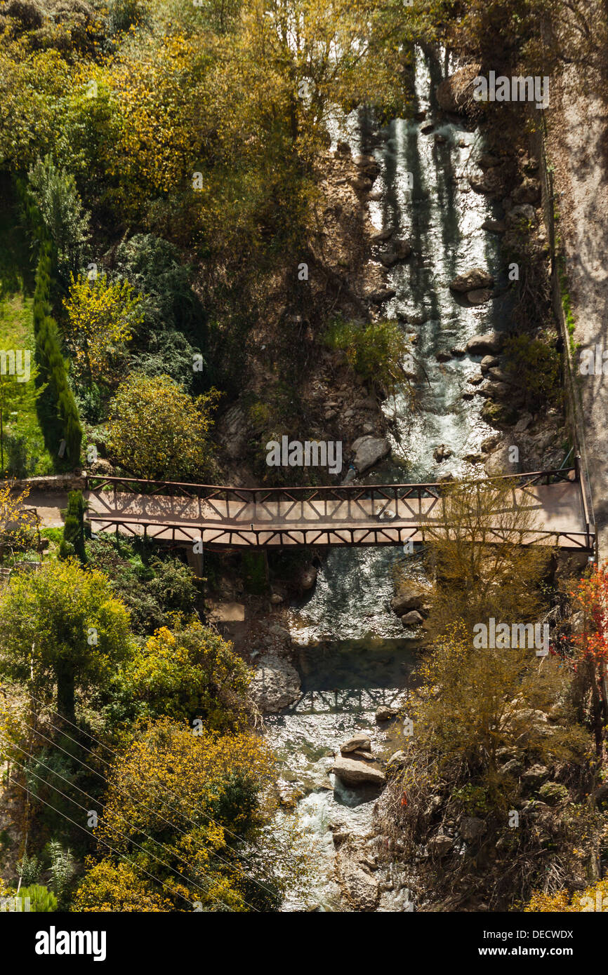 Bridge over river and autumn landscape in Ronda, Andalusia, Spain. Stock Photo