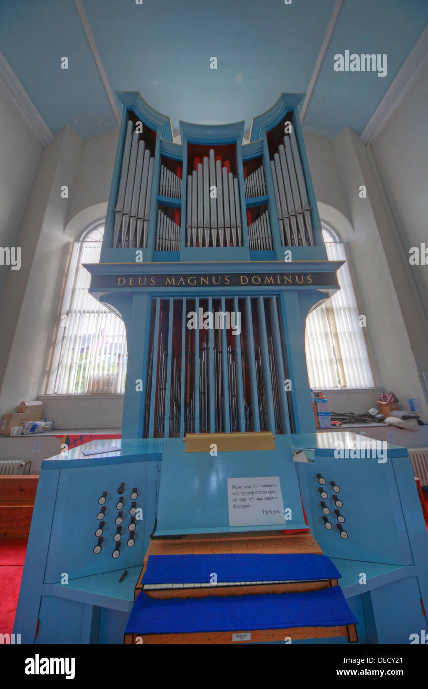 Canongate Kirk Church Edinburgh Royal Mile, Scotland, UK Organ on upper level Stock Photo